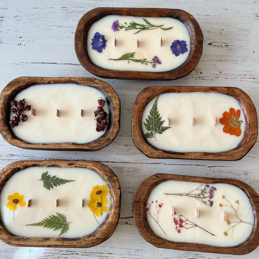 Wooden Flower Soy Candle